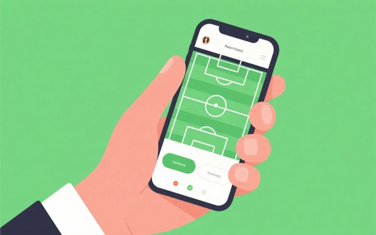 手机观看足球比赛的移动端界面示意图